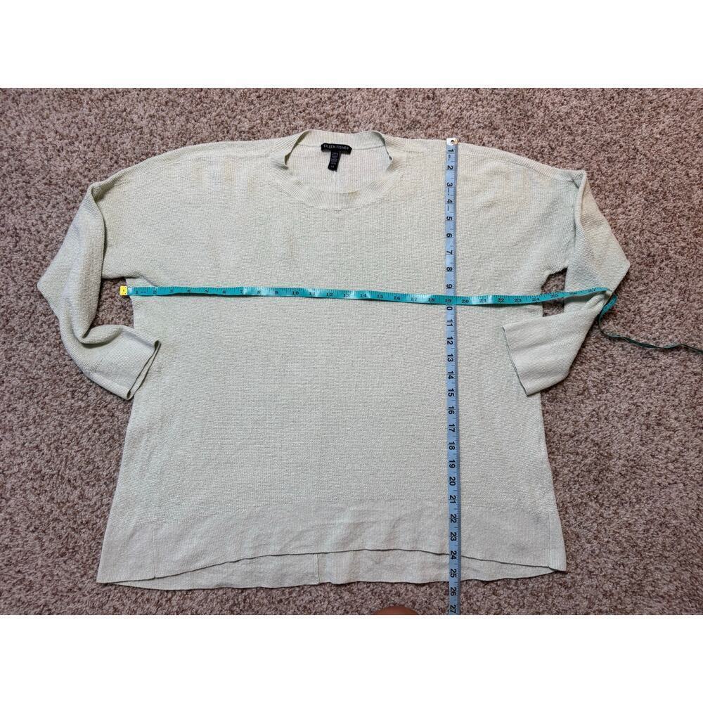 Eileen Fisher Sweater, Large, Light Green/Teal Linen Blend, lightweight crewneck - Picture 4 of 8